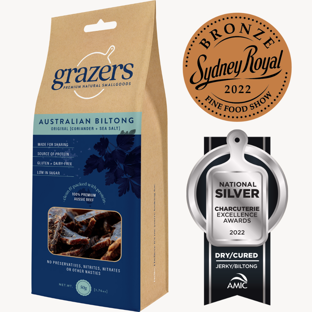Grazers Australian Biltong 50g [Original Coriander + Sea Salt]