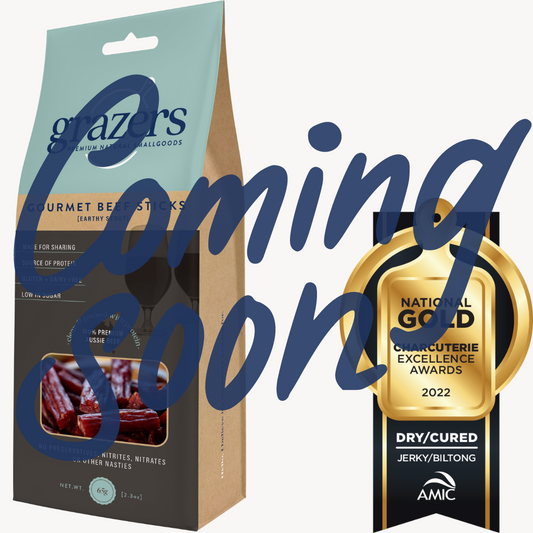 COMING SOON Grazers Gourmet Beef Sticks 65g [Earthy Stout]